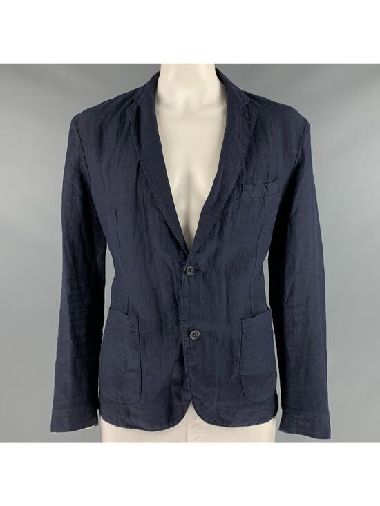 120% LINO Other - 120% LINO Size 46 Navy Linen Notch Lapel Sport Coat
